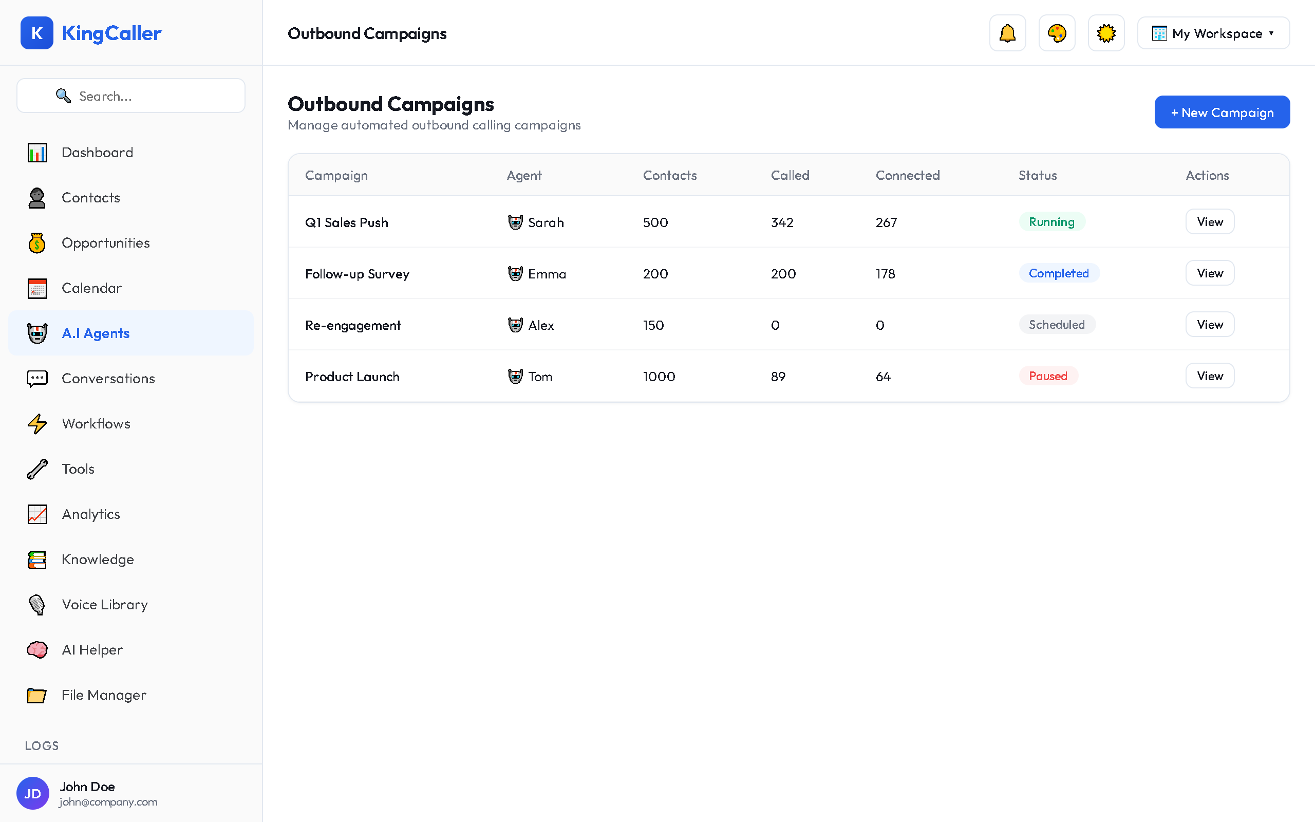 Outbound campaign configuration form